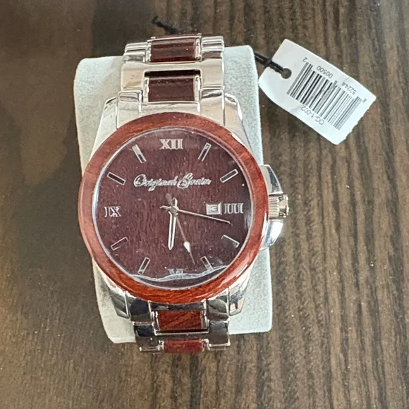 Original Grain Men's Silver and Brown Watch Rosewood Classic - Picture 2 of 4